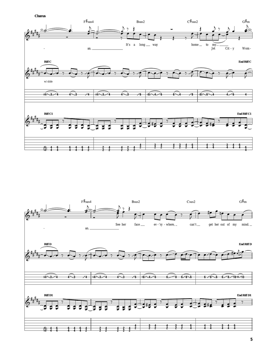 Jet City Woman Jet City Woman Electric Guitar scores gallery preview page 5
