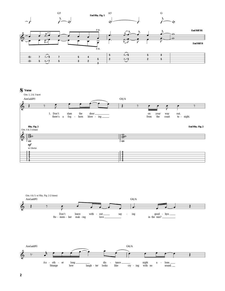 Another Rainy Night (Without You) Electric Guitar scores gallery preview page 2