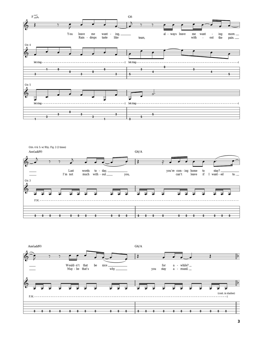 Another Rainy Night (Without You) Electric Guitar scores gallery preview page 3