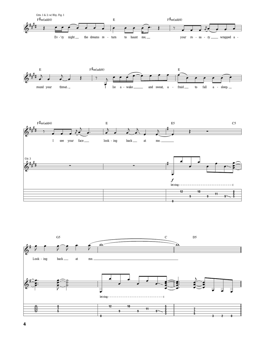 Eyes Of A Stranger Eyes Of A Stranger Electric Guitar scores gallery preview page 4