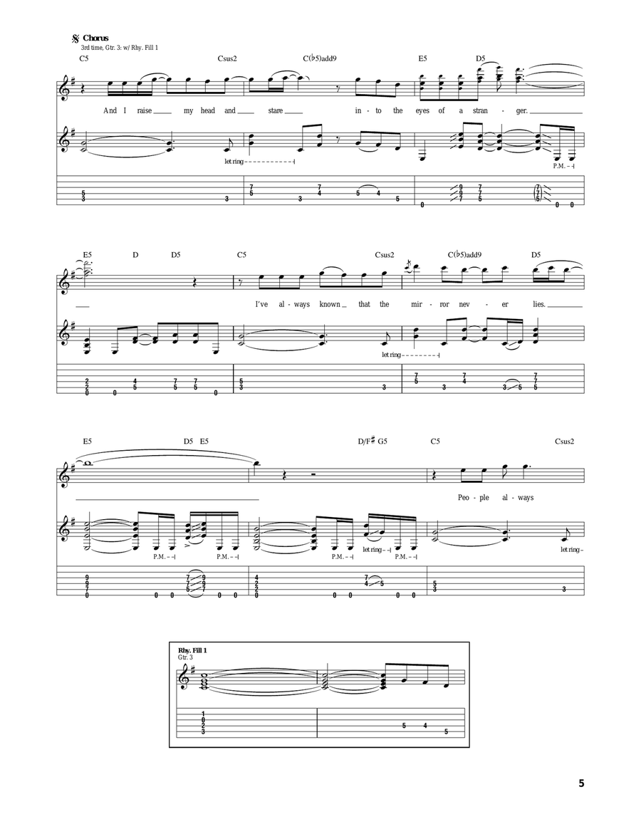 Eyes Of A Stranger Eyes Of A Stranger Electric Guitar scores gallery preview page 5
