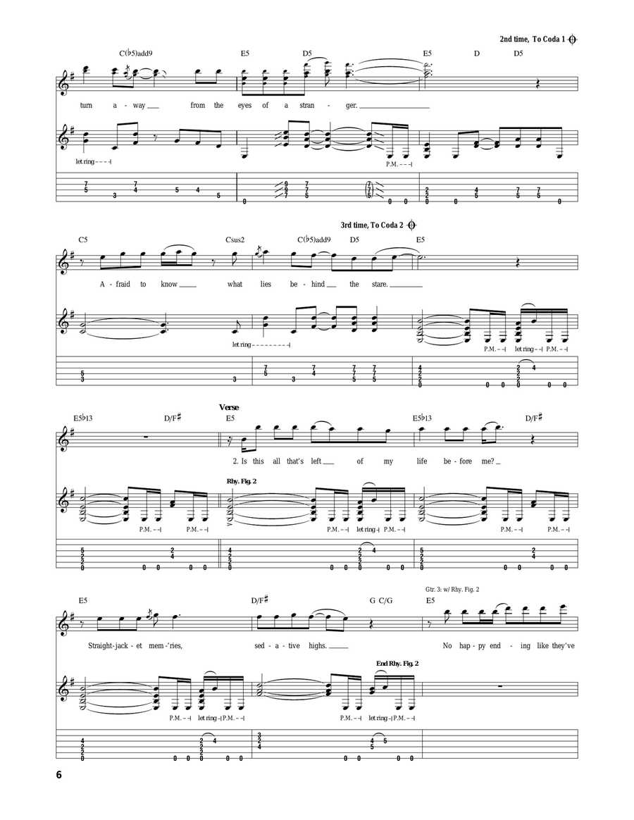 Eyes Of A Stranger Eyes Of A Stranger Electric Guitar scores gallery preview page 6