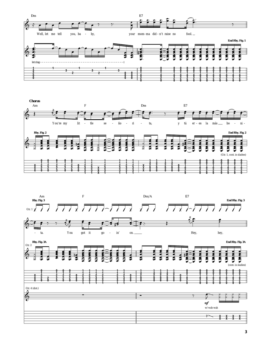 Señorita Señorita Acoustic Guitar scores gallery preview page 3