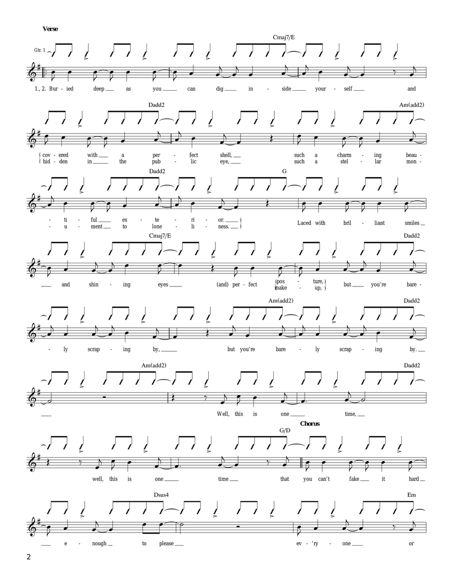 The Places You Have Come To Fear The Most Acoustic Guitar scores gallery preview page 2