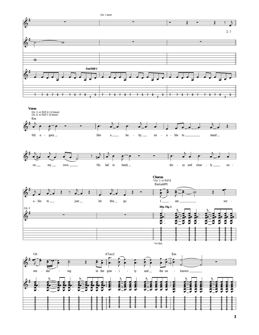 Gravity Gravity Electric Guitar scores gallery preview page 3