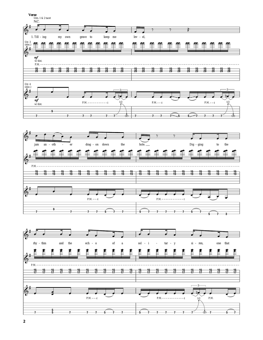 Weak And Powerless Weak And Powerless Electric Guitar scores gallery preview page 2