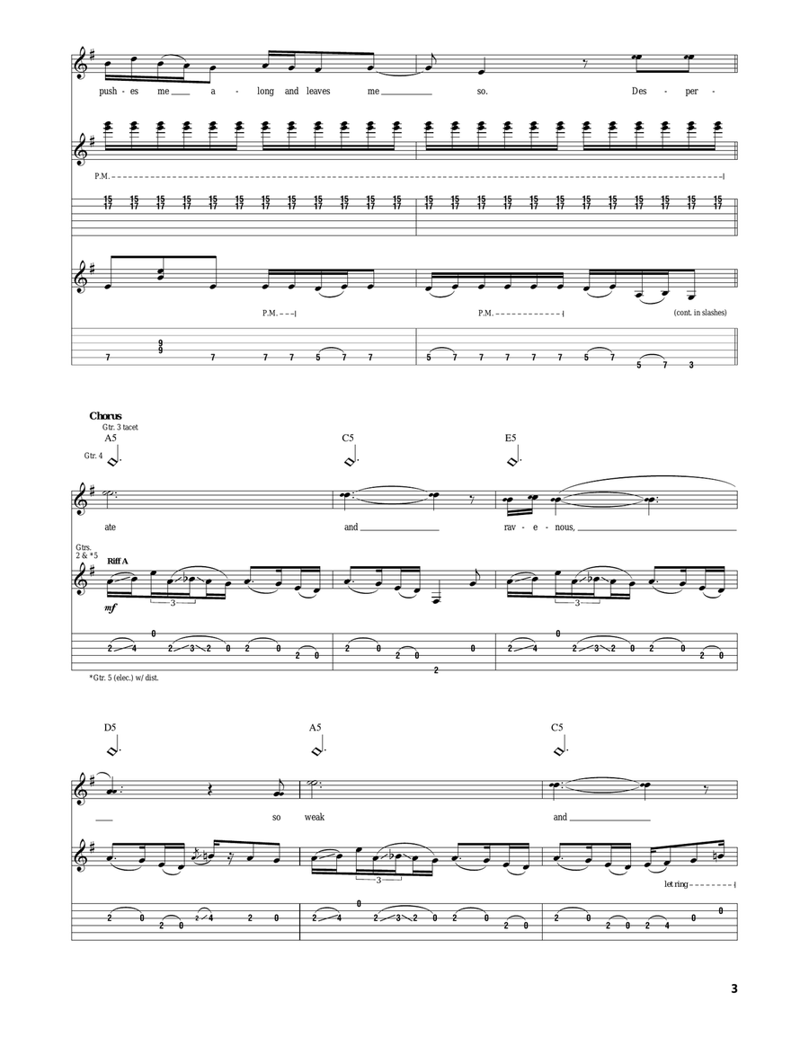 Weak And Powerless Weak And Powerless Electric Guitar scores gallery preview page 3
