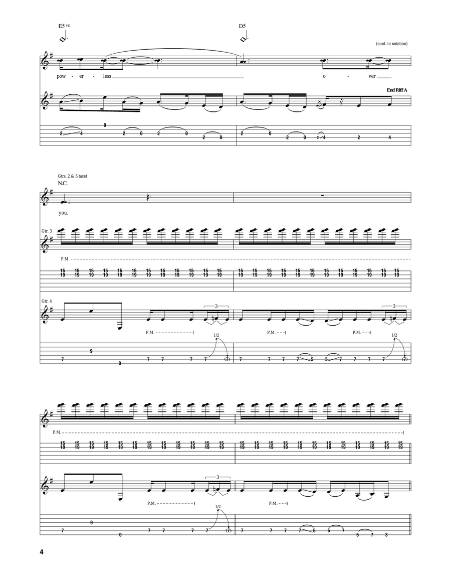Weak And Powerless Weak And Powerless Electric Guitar scores gallery preview page 4