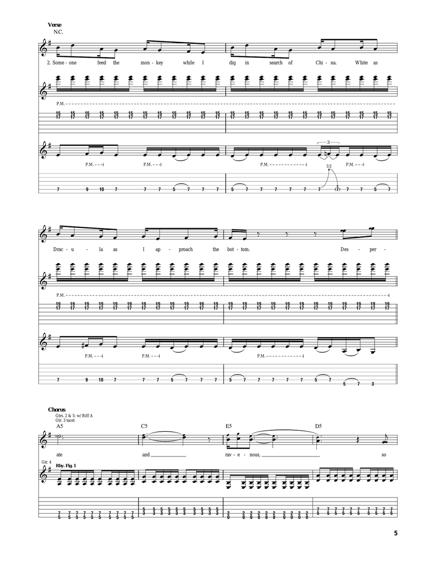 Weak And Powerless Weak And Powerless Electric Guitar scores gallery preview page 5