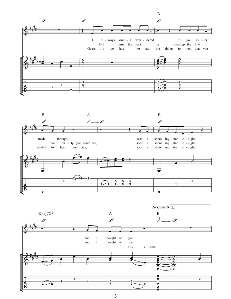 Shooting Star Shooting Star Acoustic Guitar scores gallery preview page 3