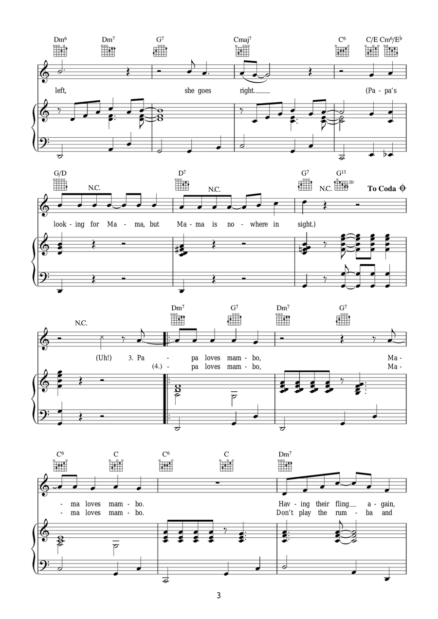 Papa Loves Mambo Papa Loves Mambo Guitar scores gallery preview page 3
