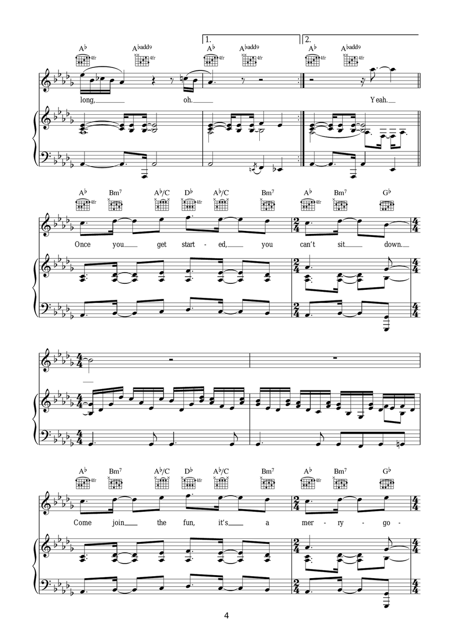 All Night Long (All Night) Piano, Vocal, Guitar scores gallery preview page 4