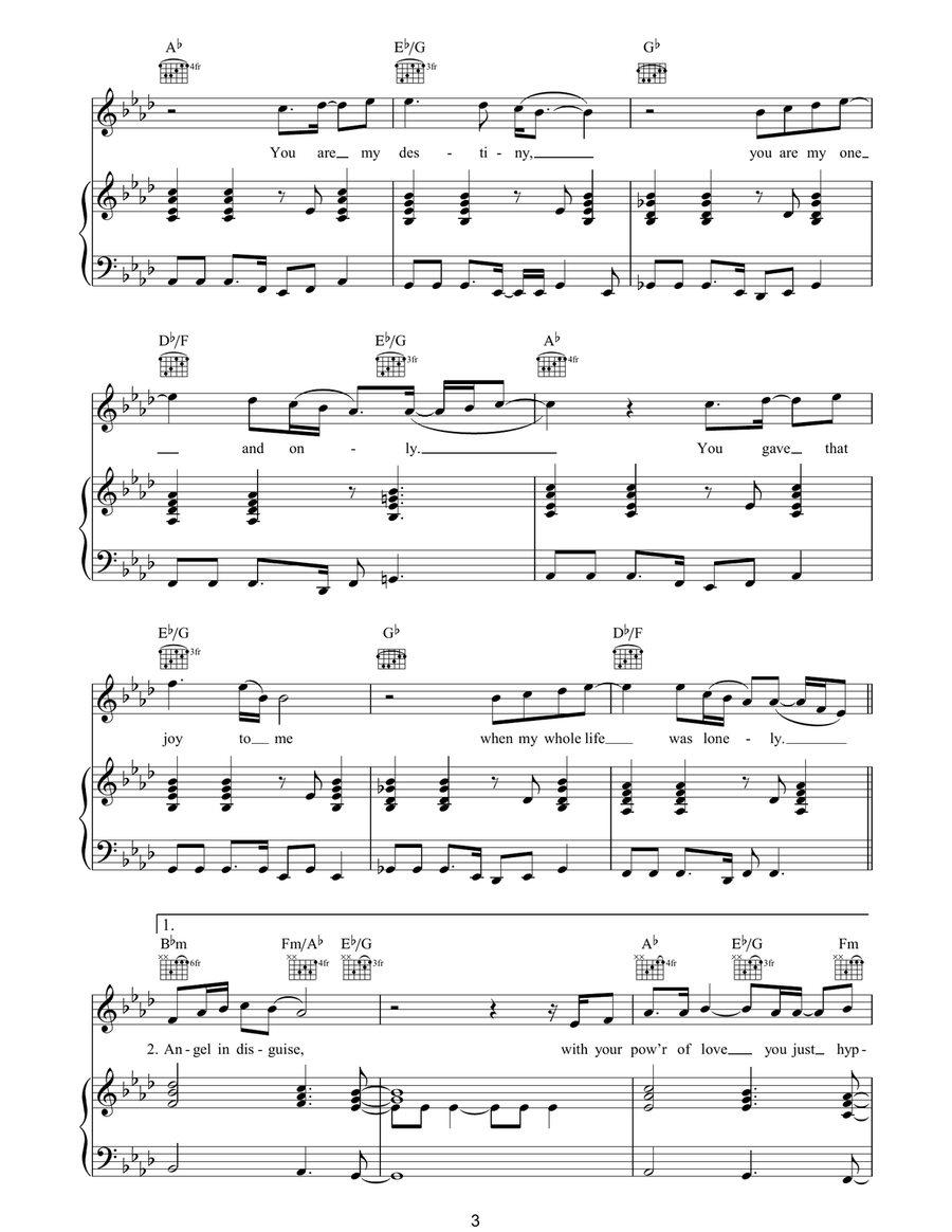 My Destiny My Destiny Piano, Vocal, Guitar scores gallery preview page 3