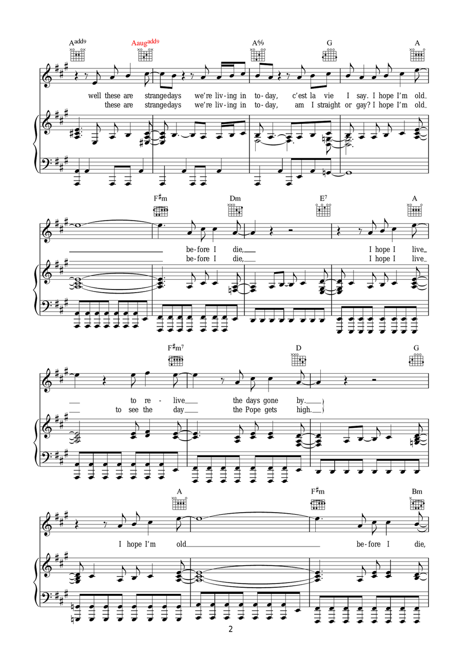 Old Before I Die Old Before I Die Acoustic Guitar scores gallery preview page 2