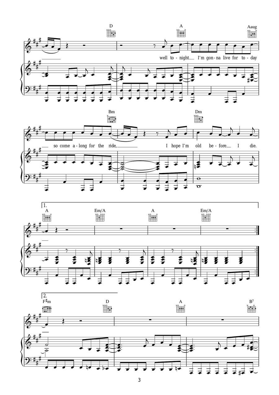 Old Before I Die Old Before I Die Acoustic Guitar scores gallery preview page 3