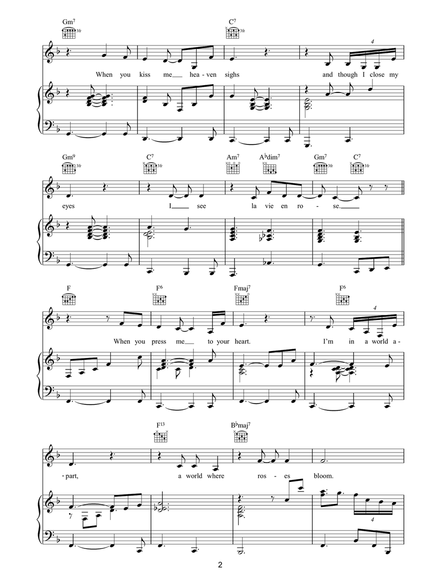 La Vie En Rose Guitar scores gallery preview page 2