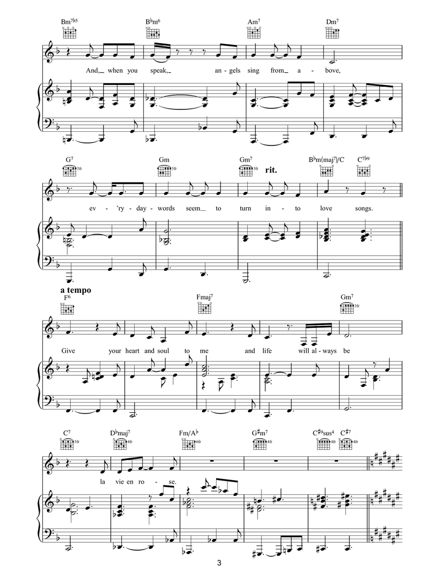 La Vie En Rose Guitar scores gallery preview page 3
