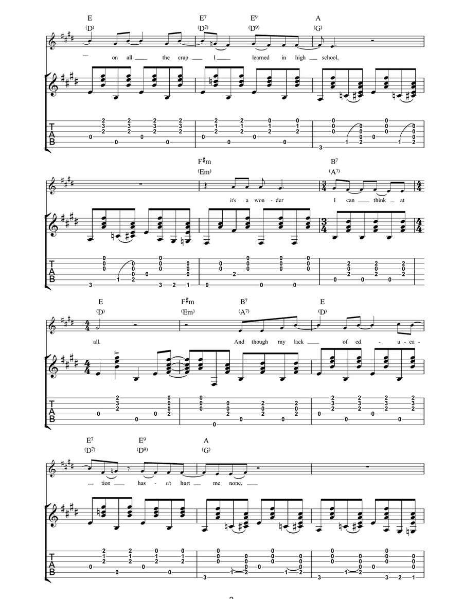 Kodachrome Kodachrome Acoustic Guitar scores gallery preview page 2