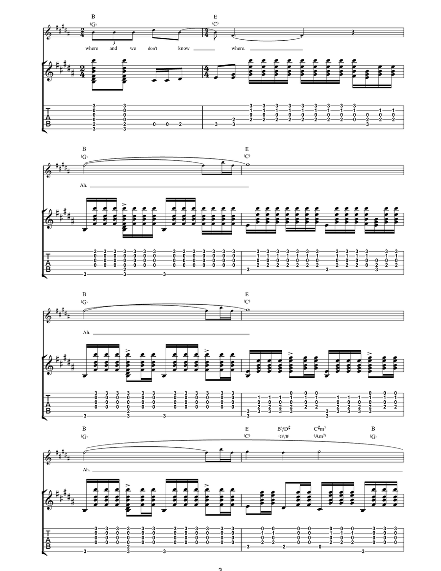 The Only Boy Living In New York Acoustic Guitar scores gallery preview page 3