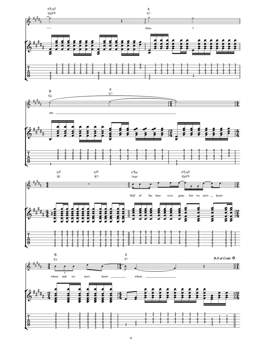 The Only Boy Living In New York Acoustic Guitar scores gallery preview page 4