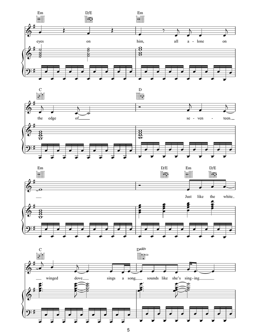 Edge Of Seventeen Edge Of Seventeen Piano, Vocal, Guitar scores gallery preview page 5