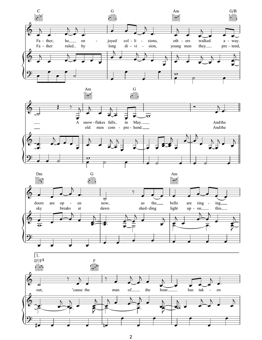 Man Of The Hour Man Of The Hour Piano, Vocal, Guitar scores gallery preview page 2
