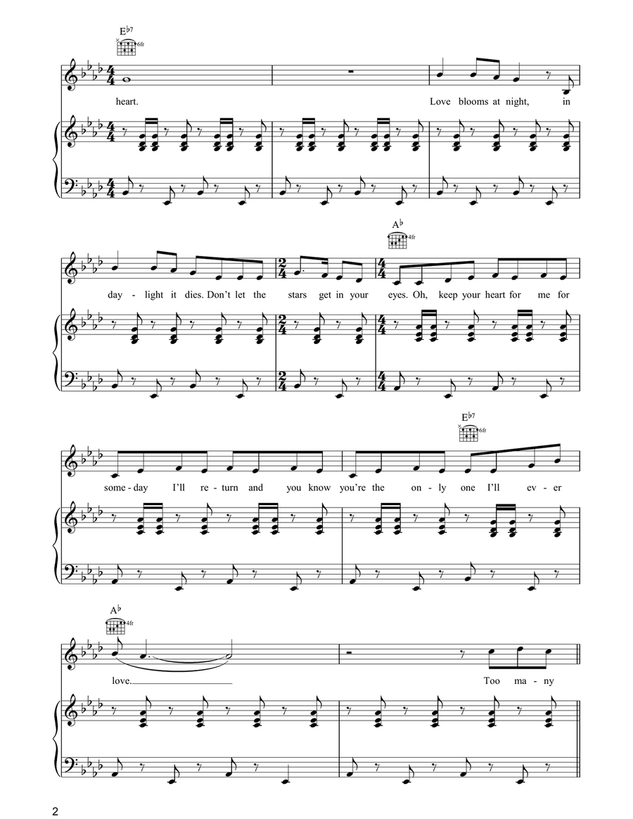 Don't Let The Stars Get In Your Eyes Piano, Vocal, Guitar scores gallery preview page 2