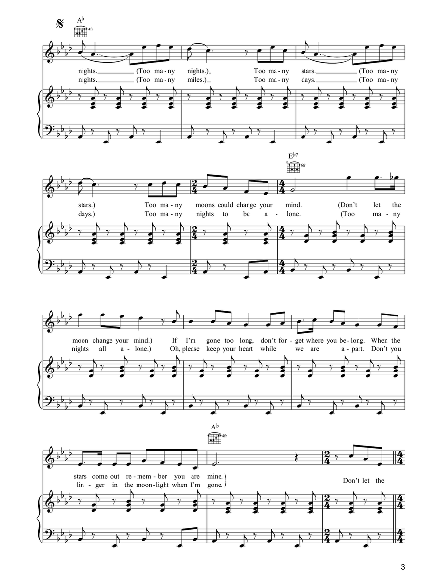 Don't Let The Stars Get In Your Eyes Piano, Vocal, Guitar scores gallery preview page 3