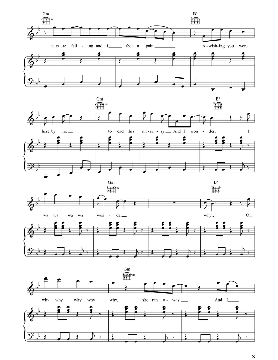 Runaway Runaway Piano, Vocal, Guitar scores gallery preview page 3