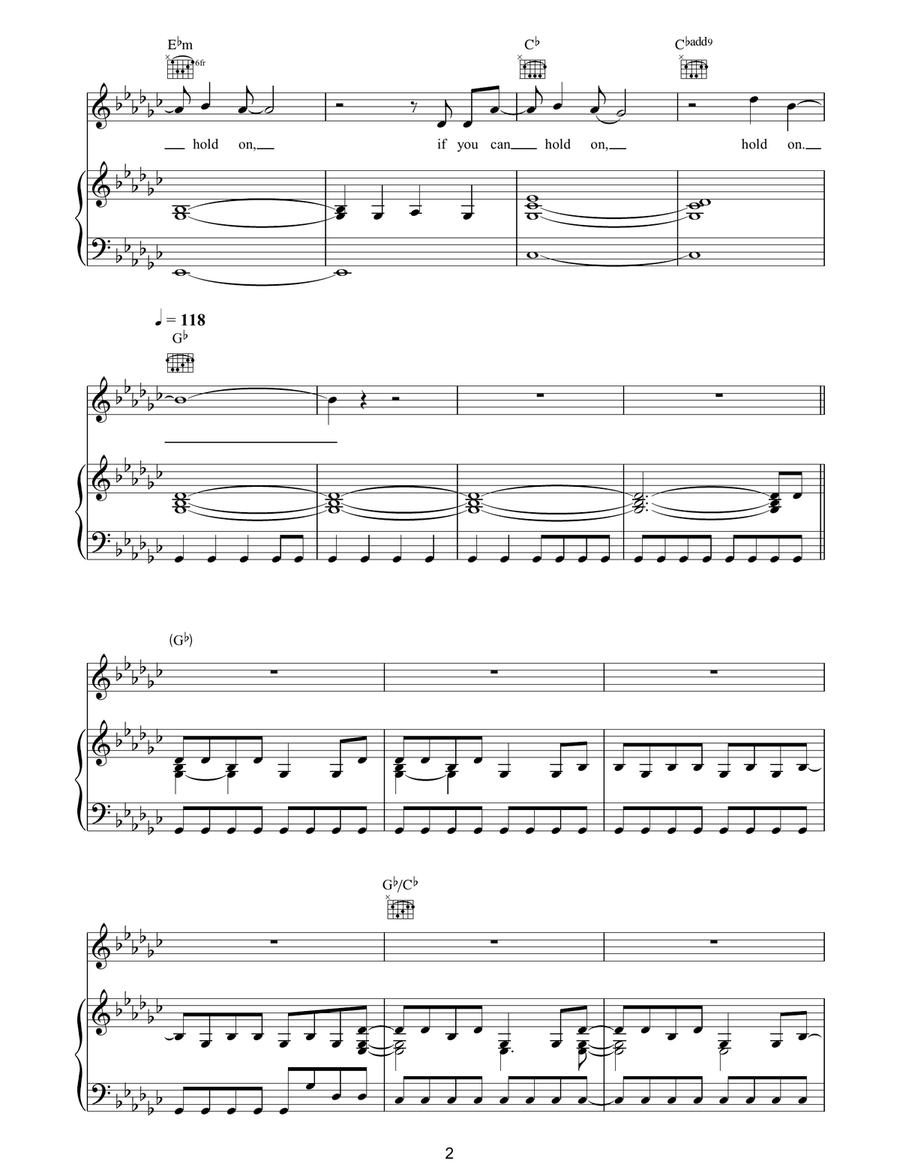 All These Things That I've Done Piano, Vocal, Guitar scores gallery preview page 2
