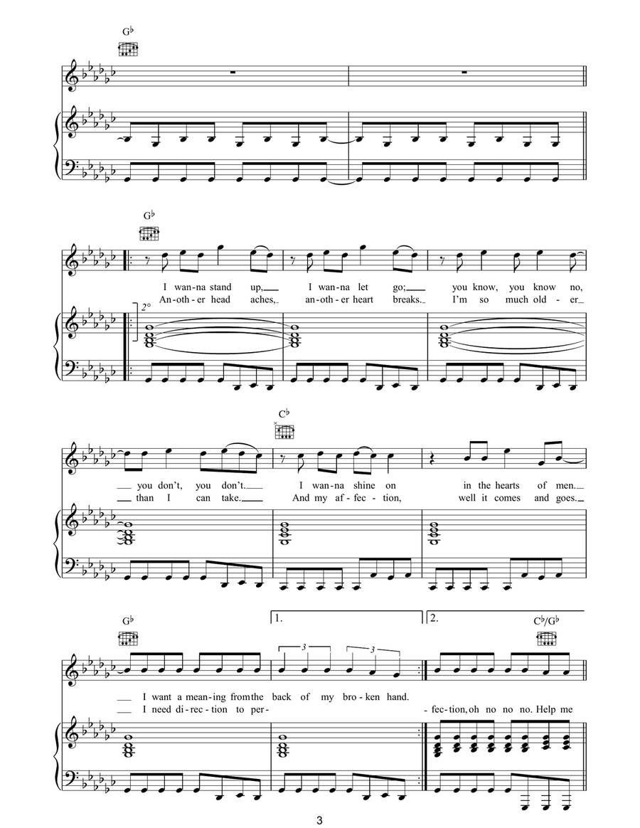 All These Things That I've Done Piano, Vocal, Guitar scores gallery preview page 3