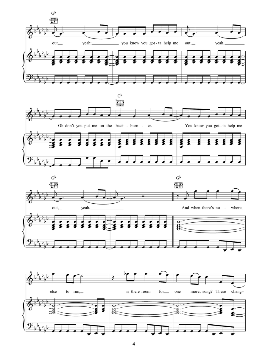 All These Things That I've Done Piano, Vocal, Guitar scores gallery preview page 4