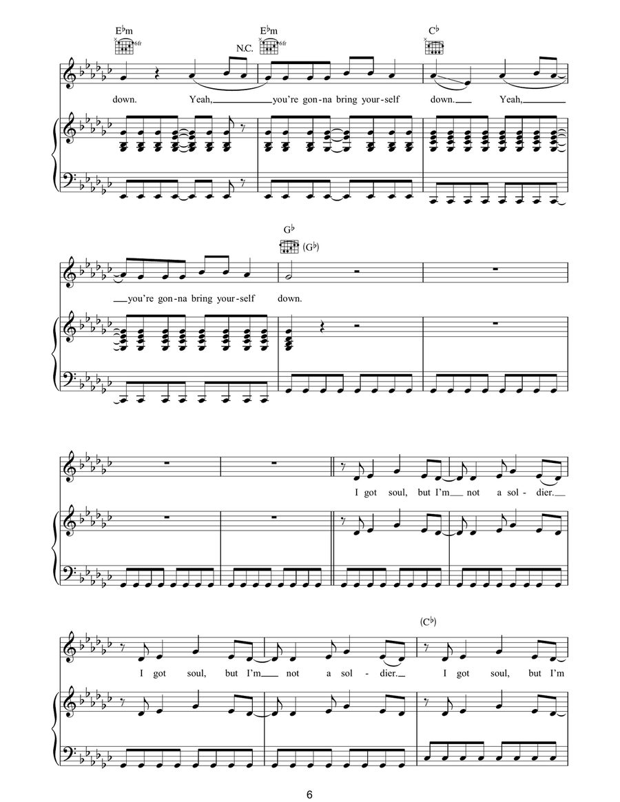 All These Things That I've Done Piano, Vocal, Guitar scores gallery preview page 6