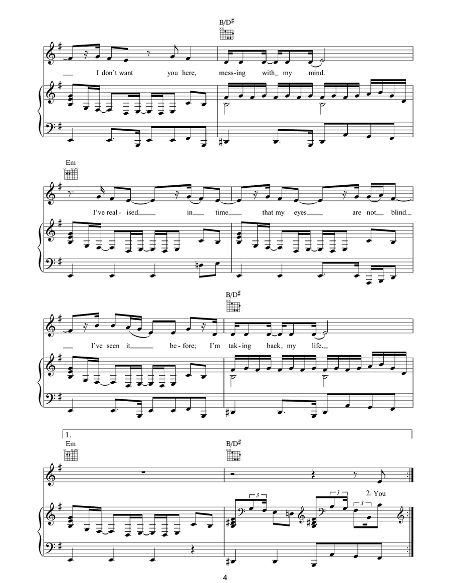You Had Me You Had Me Piano, Vocal, Guitar scores gallery preview page 4