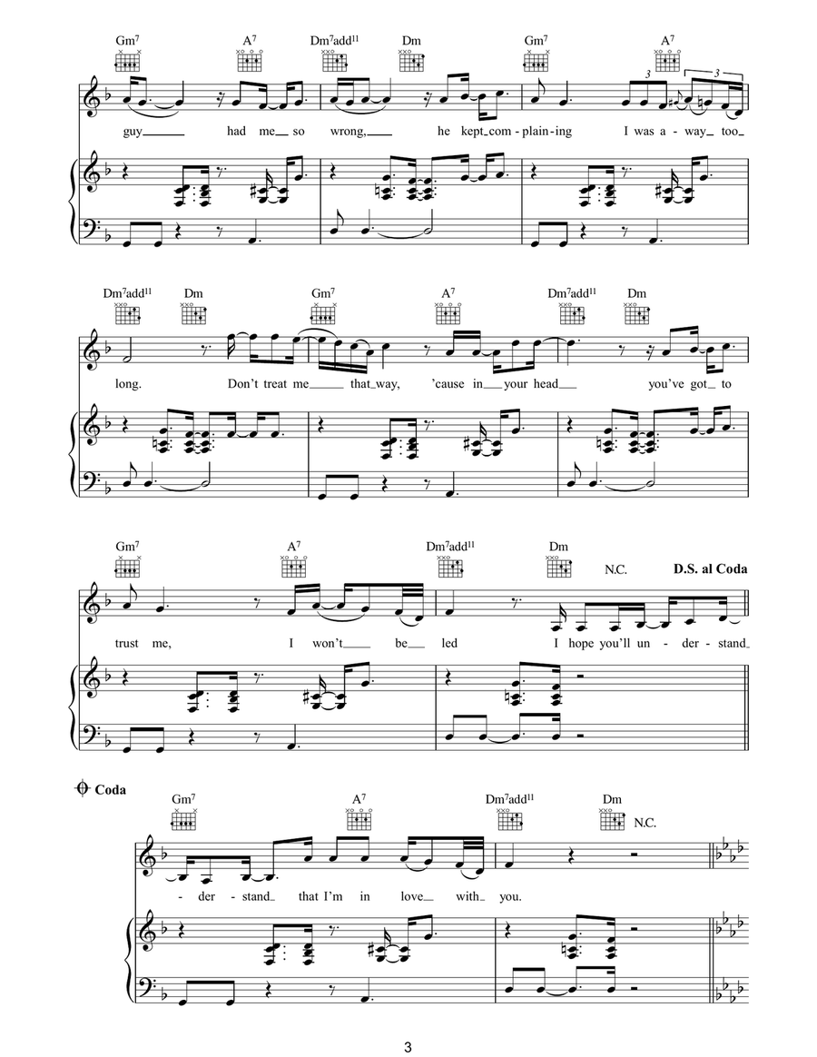 Understand Understand Piano, Vocal, Guitar scores gallery preview page 3