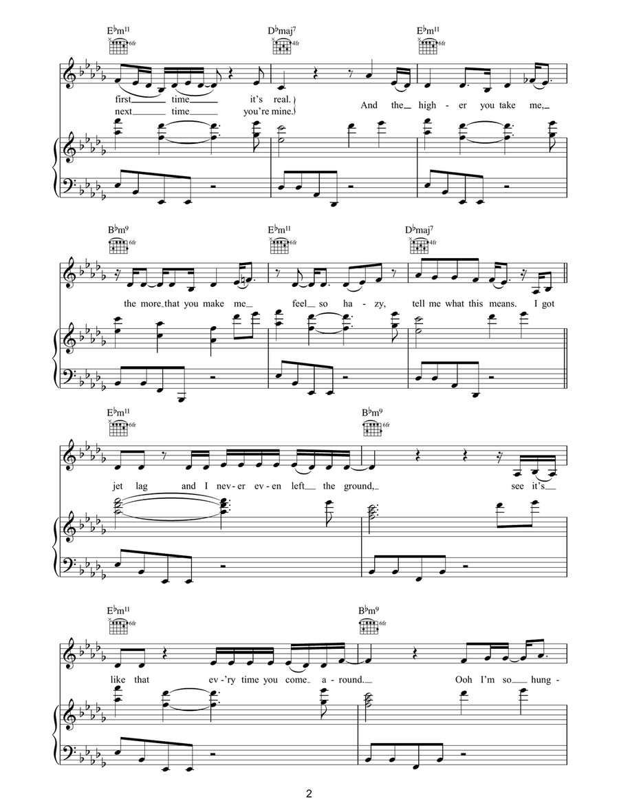 Jet Lag Jet Lag Piano, Vocal, Guitar scores gallery preview page 2