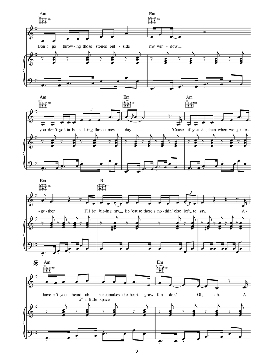 Less Is More Less Is More Piano, Vocal, Guitar scores gallery preview page 2