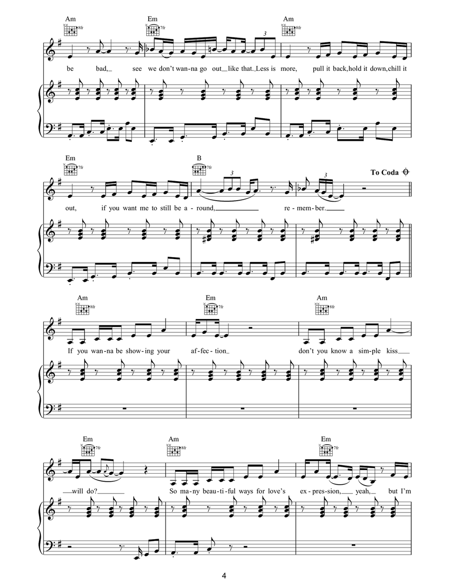 Less Is More Less Is More Piano, Vocal, Guitar scores gallery preview page 4