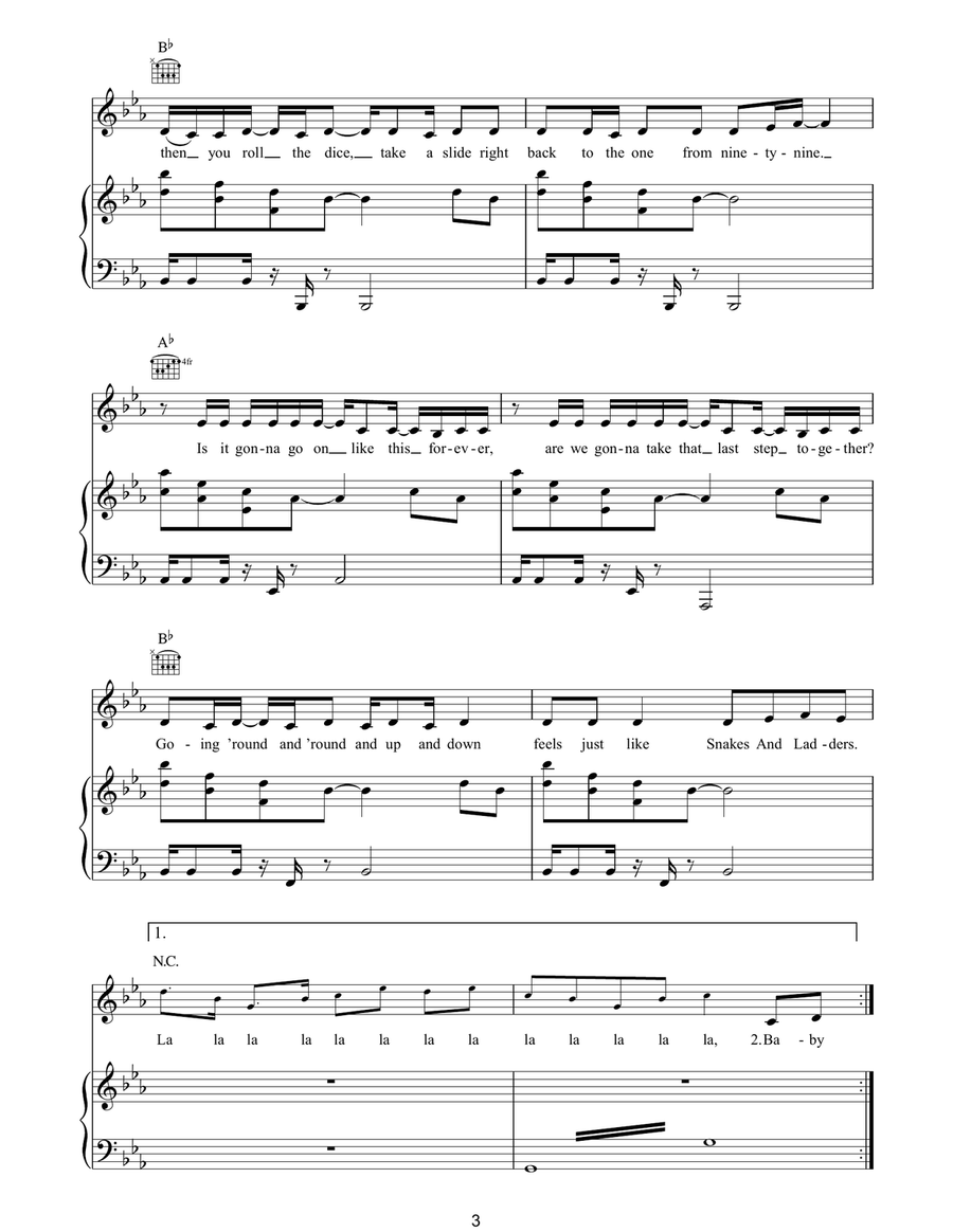 Snakes And Ladders Snakes And Ladders Piano, Vocal, Guitar scores gallery preview page 3