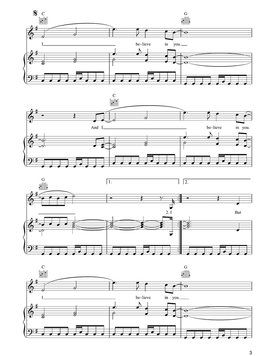 I Believe In You I Believe In You Piano, Vocal, Guitar scores gallery preview page 3