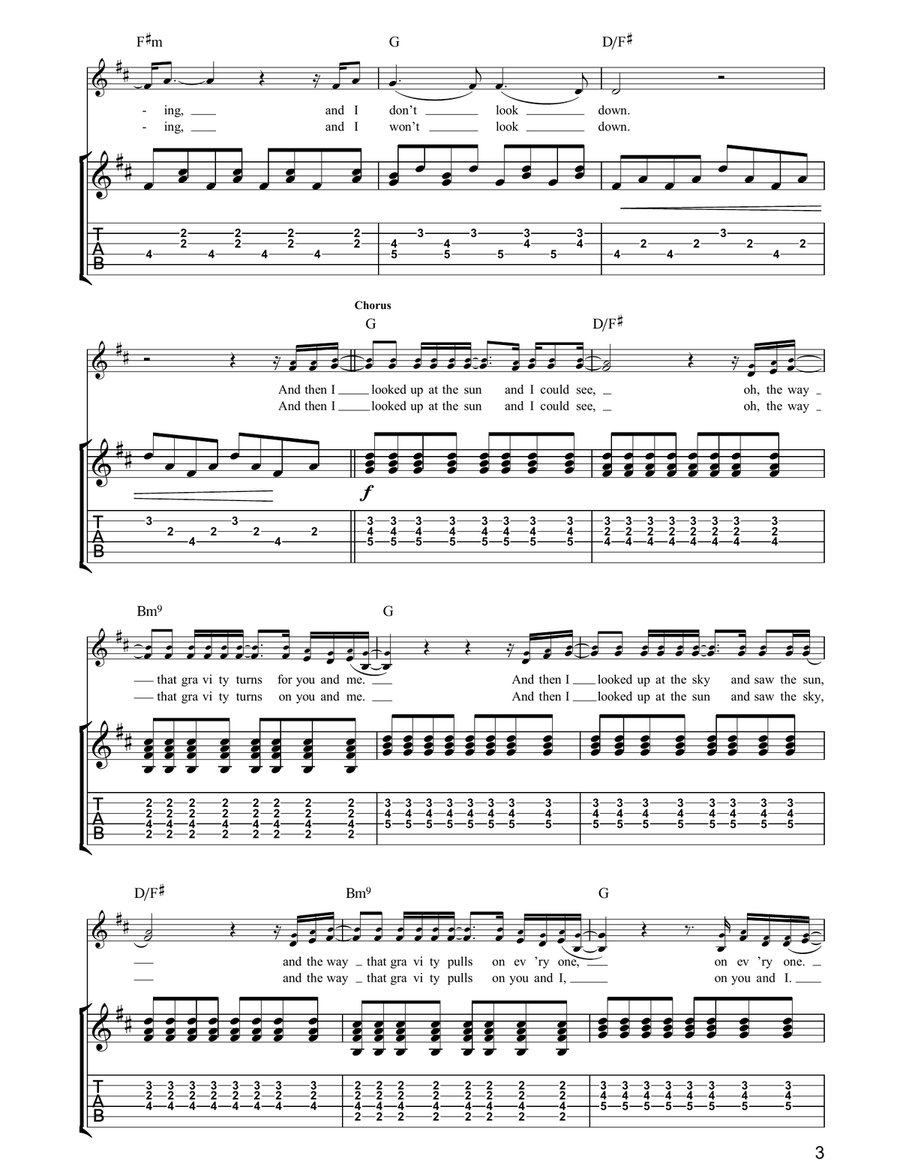 Gravity Gravity Acoustic Guitar scores gallery preview page 3