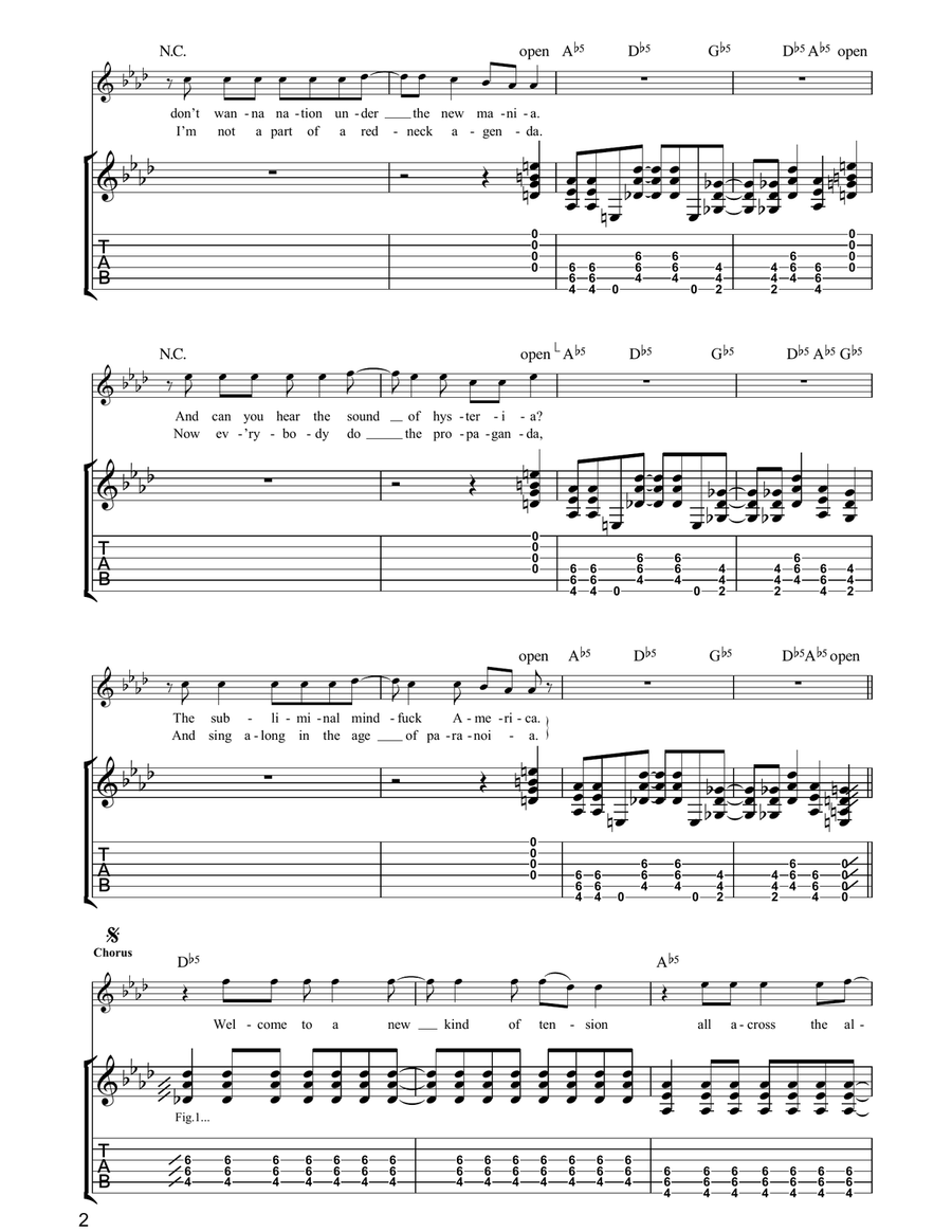 American Idiot Acoustic Guitar scores gallery preview page 2