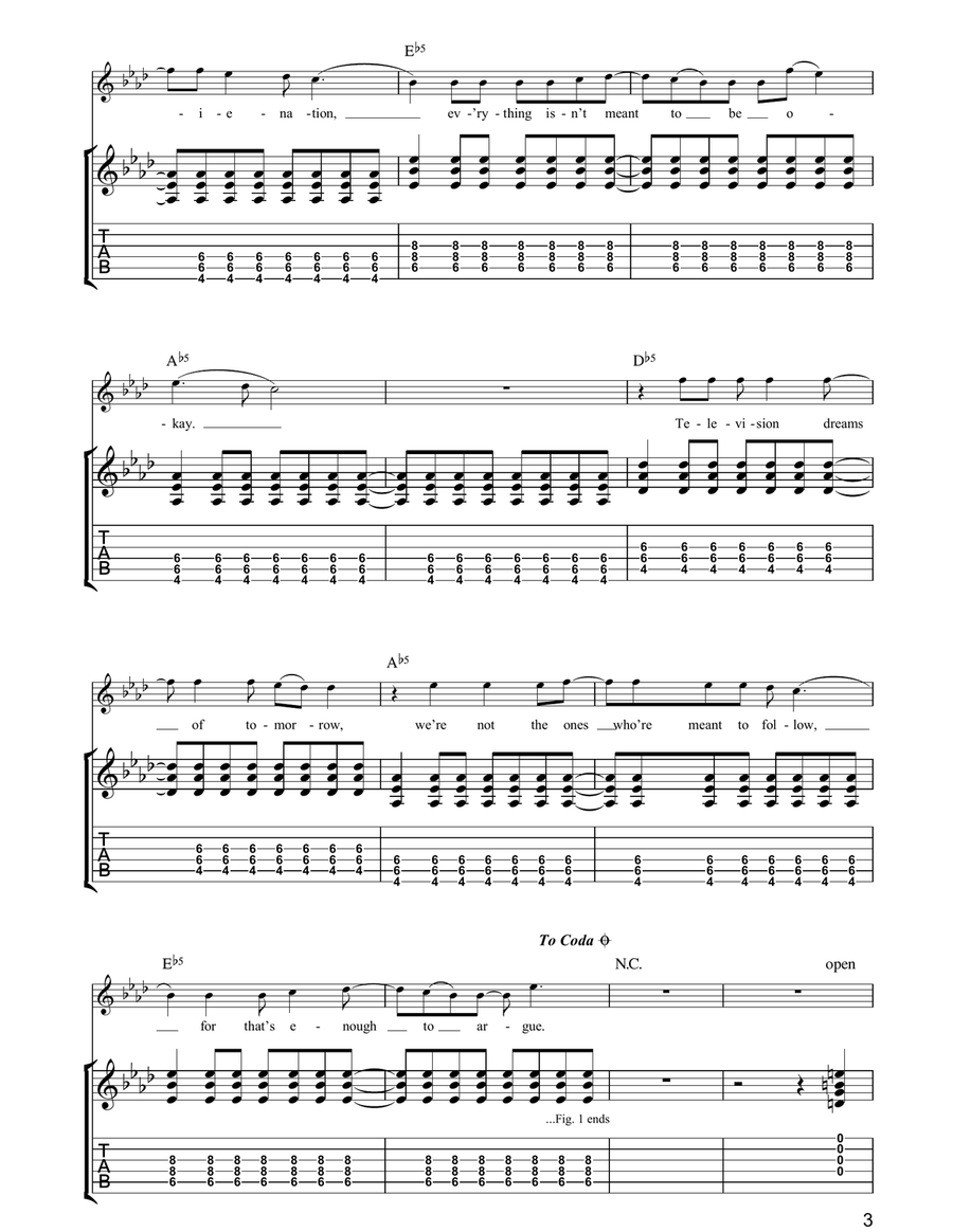American Idiot Acoustic Guitar scores gallery preview page 3