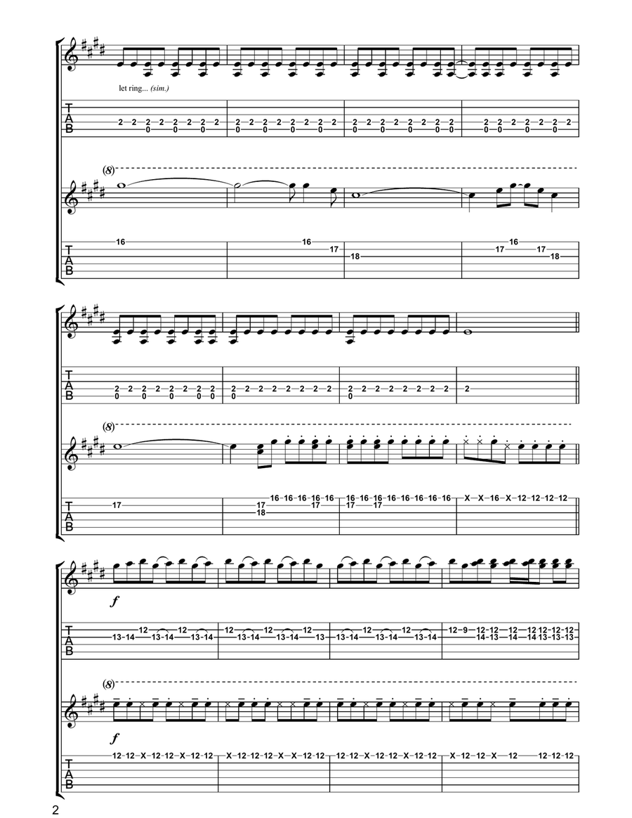 Can't Stand Me Now Can't Stand Me Now Guitar Tablature scores gallery preview page 2