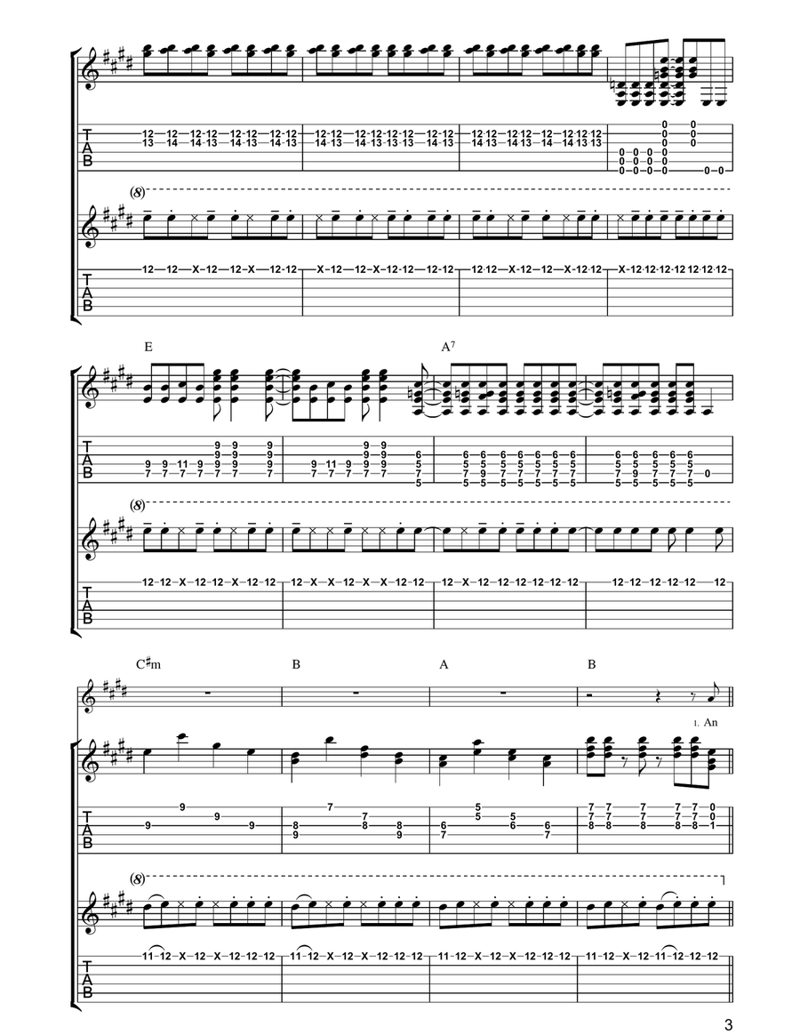 Can't Stand Me Now Can't Stand Me Now Guitar Tablature scores gallery preview page 3