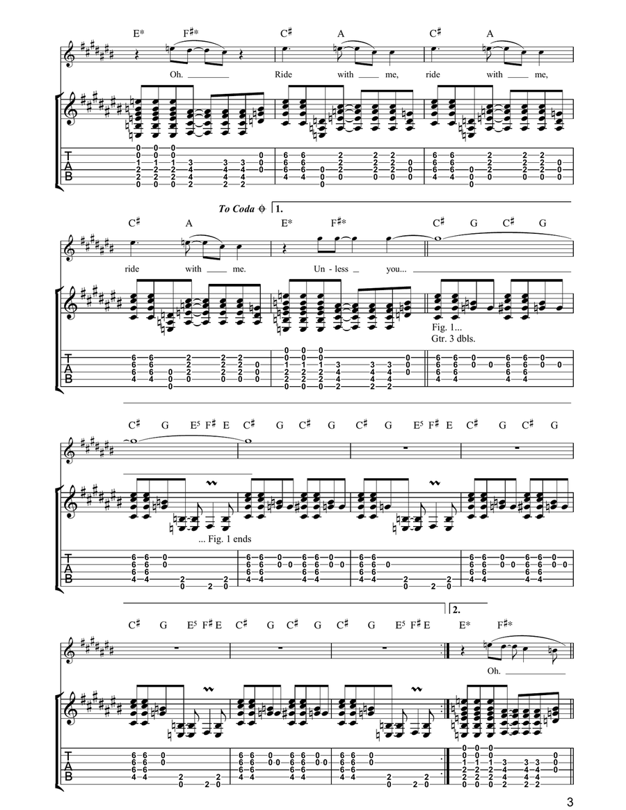 Ride Ride Acoustic Guitar scores gallery preview page 3