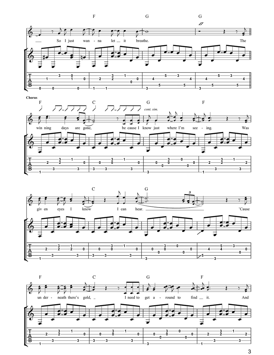 Winning Days Winning Days Acoustic Guitar scores gallery preview page 3