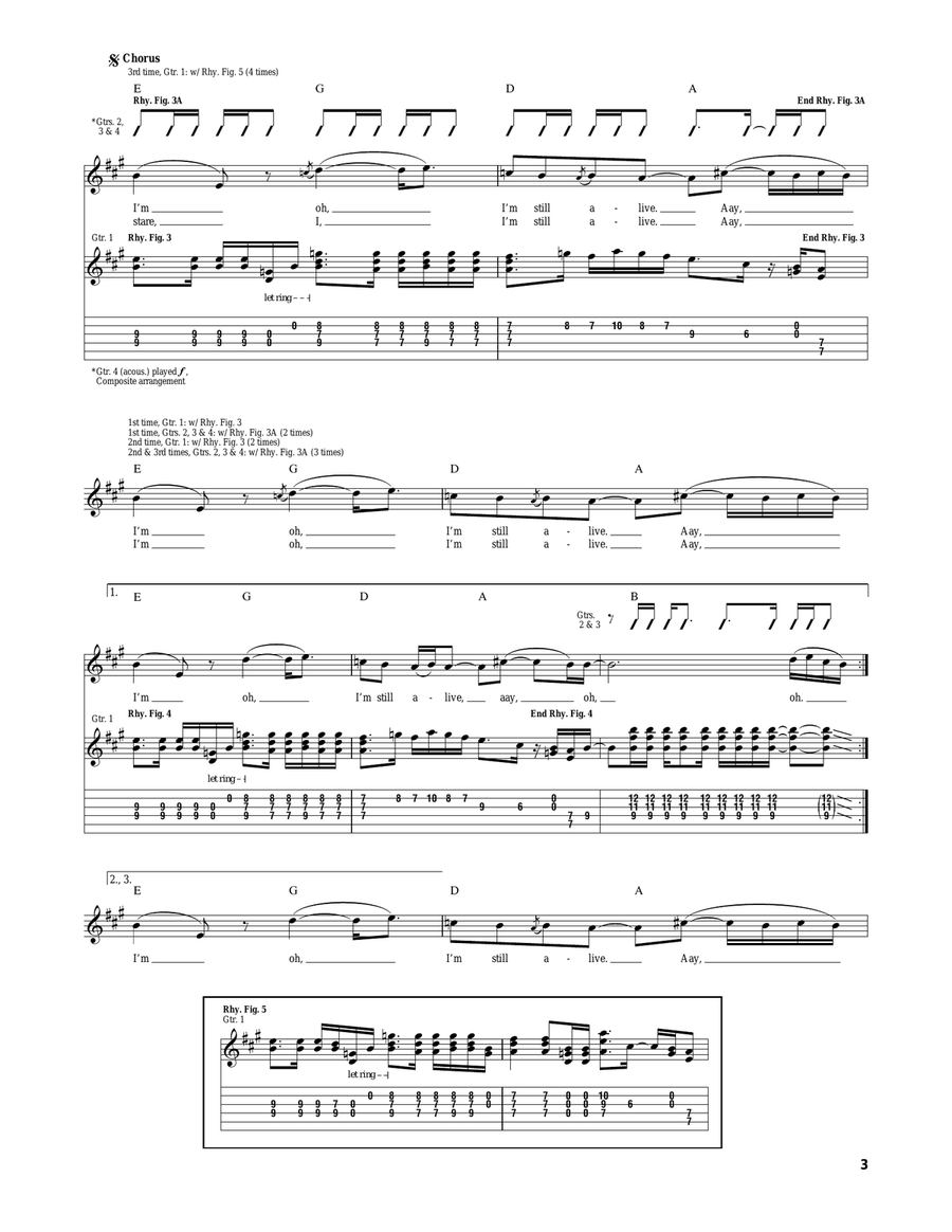 Alive Alive Acoustic Guitar scores gallery preview page 3