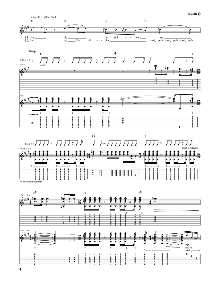 Alive Alive Acoustic Guitar scores gallery preview page 4