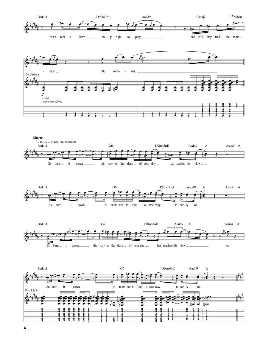 Burn It Down Burn It Down Acoustic Guitar scores gallery preview page 4
